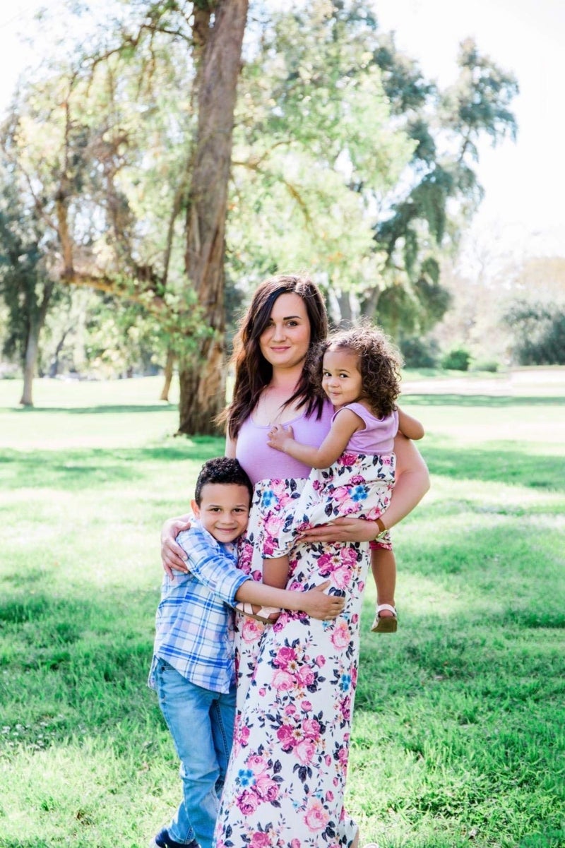 Qin.Orianna Mommy and Me Matching Maxi Dresses,Sleeveless Top Bohemia Floral Printed Matching Outfits with Pockets A-Purple - Image 4